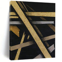 Load image into Gallery viewer, Gold &amp; Silver Abstract Geometry - Perfect for Luxury Bedroom &amp; Upscale Lounge LargeART2388
