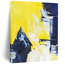 Load image into Gallery viewer, Bold Yellow &amp; Blue Abstract Art, Suited for Modern Office &amp; Creative Studio LargeART2304
