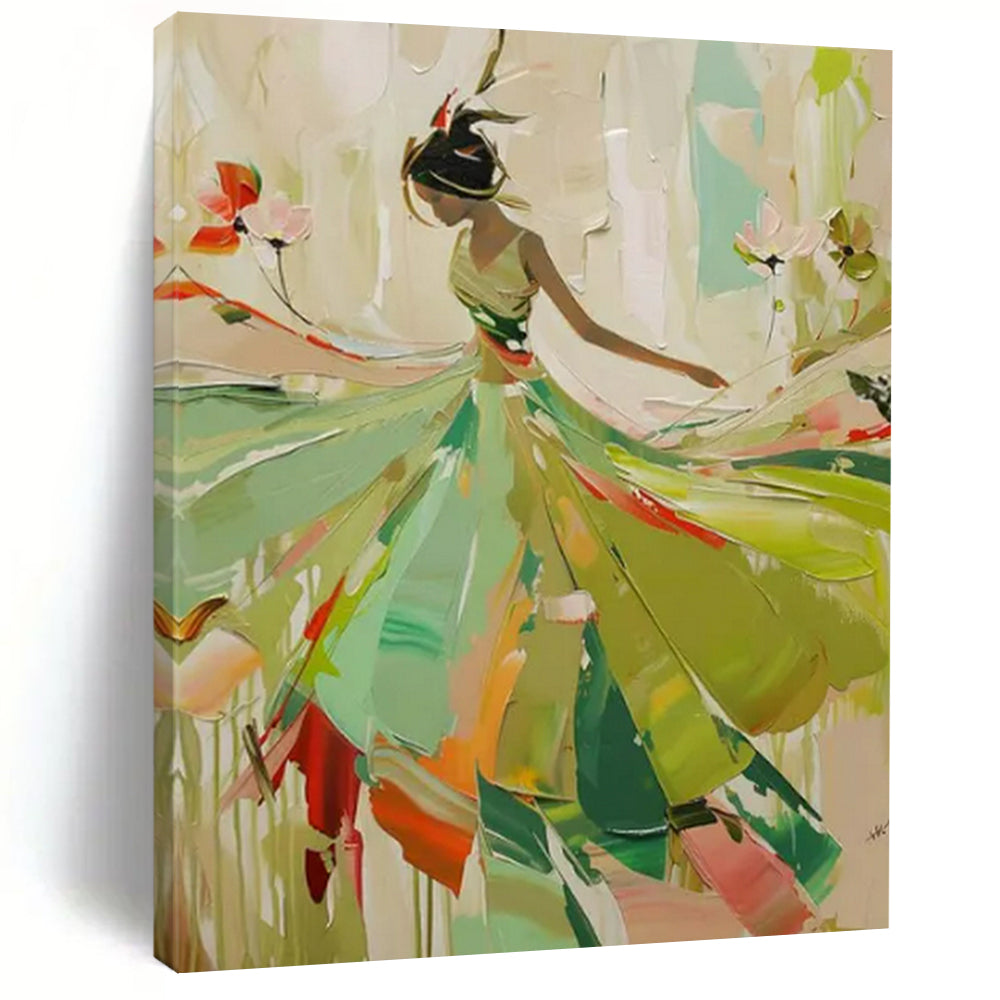 Abstract Expressionist Figure Art, Color - Blocked Dynamic Painting for Energetic Living Room & Dance Studio LargeART2238