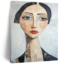 Load image into Gallery viewer, Mixed - Media Abstract Portrait, Earth - Toned Textured Art for Bohemian Living Room &amp; Eclectic Gallery Wall LargeART2218
