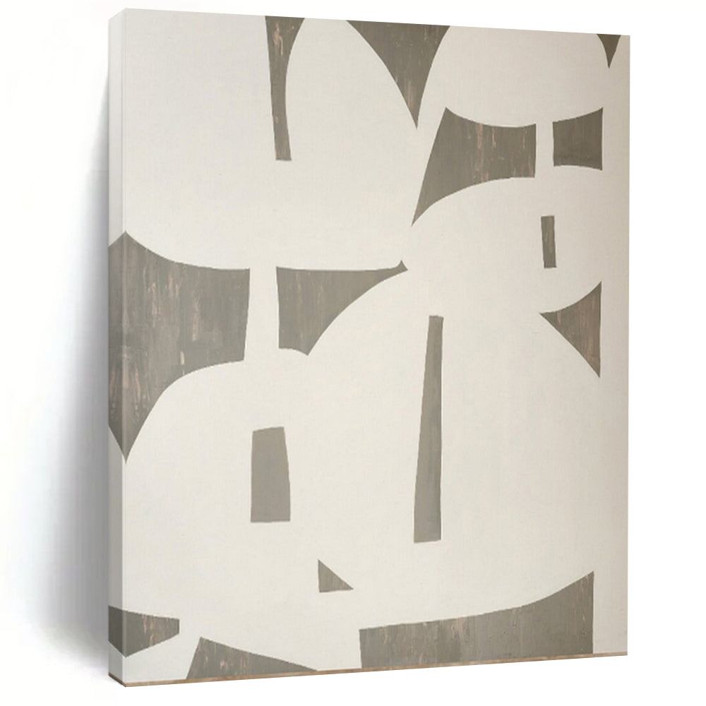 White - Grey Cut - Out Abstract Acrylic Art, Suited for Minimalist Entryway & Art Gallery Wall LargeART0991
