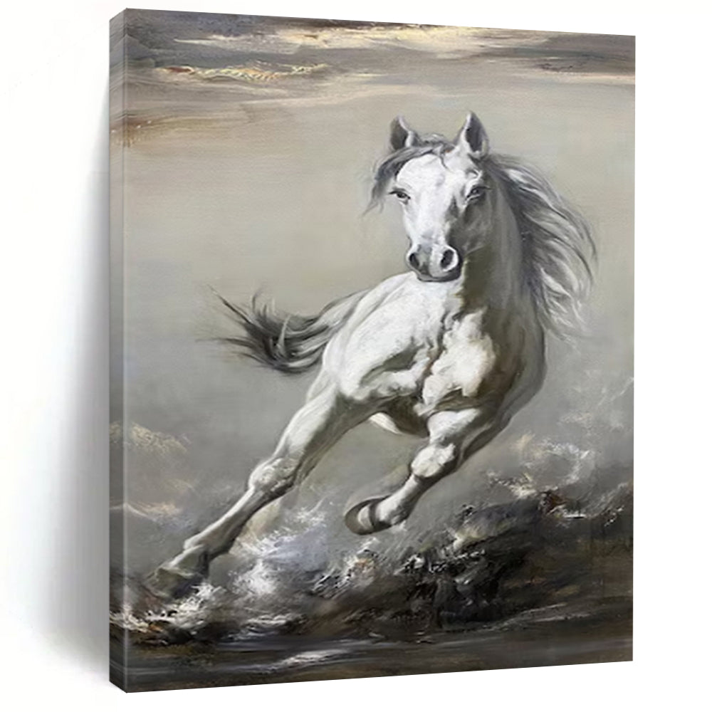 Energetic Abstract Painting, Dynamic Horse Art for Sports Room & Conservatory LargeART2180