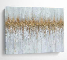 Load image into Gallery viewer, Textured Gold and White Abstract Painting for Minimalist Living Room &amp; Luxury Spa DKH302
