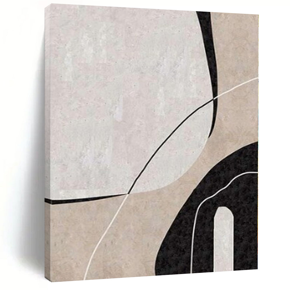Neutral Tones Abstract Shapes Abstract Canvas Painting, Ideal for Minimalist Living Room & Modern Office LargeART1104