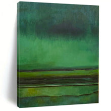 Load image into Gallery viewer, Large - Format Hand - painted Gradient Green Landscape Acrylic Art for Zen - Inspired Studies LargeART0190
