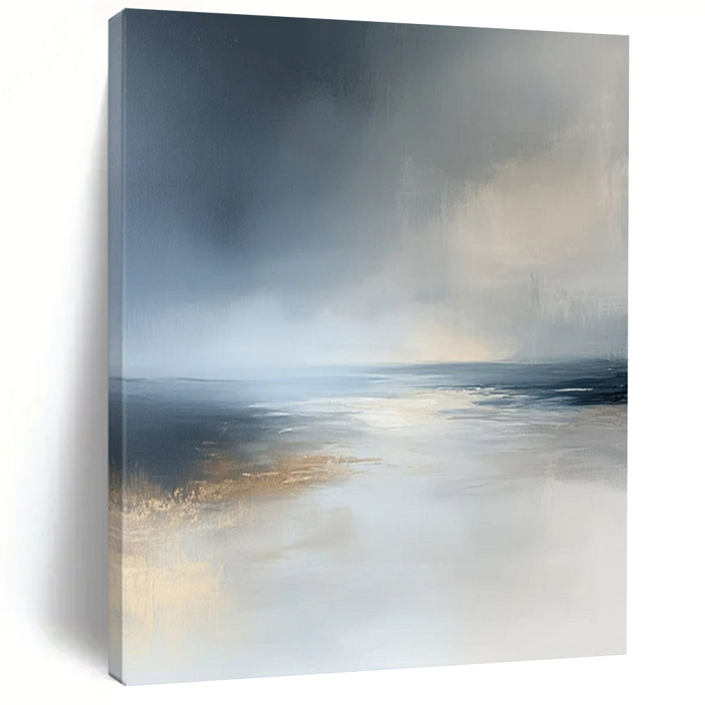 Misty Sea Abstract Art for Nautical Beach House Bedroom & Tranquil Seaside Restaurant LargeART0939