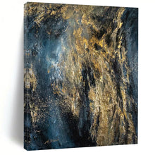 Load image into Gallery viewer, Expressionist Abstract Art, Dark - Toned Gold - Streaked Painting for Dramatic Living Room &amp; Edgy Studio LargeART2246
