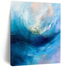 Load image into Gallery viewer, Blue Abstract Vortex Art – Great for Coastal - themed Living Room &amp; Creative Conference Room LargeART0683
