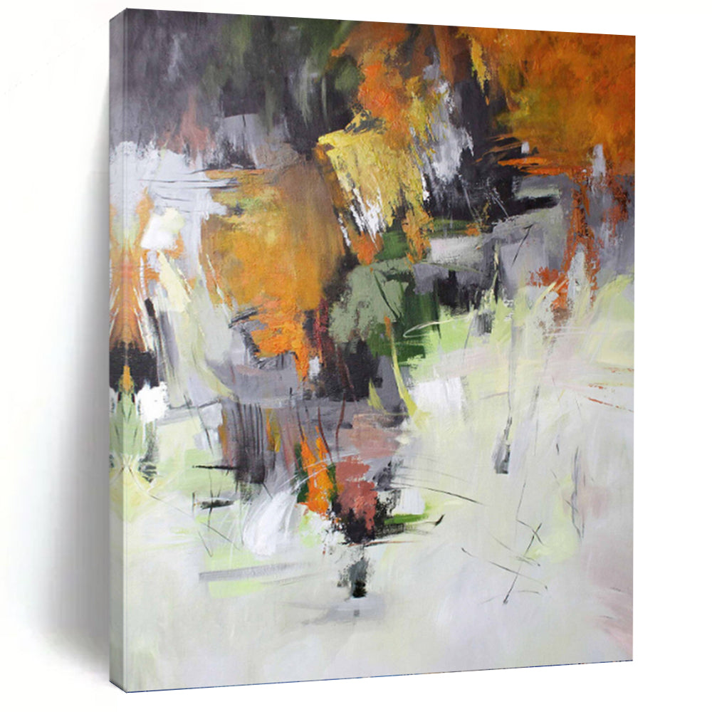 “Autumn - Toned Abstract Landscape” Abstract Painting on Canvas, Nature - Inspired Dining Decor DKH1021