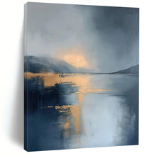 Load image into Gallery viewer, Golden Lake Abstract Art for Luxury Mountain Lodge &amp; Fine Dining Restaurant LargeART0940
