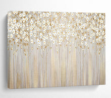 Load image into Gallery viewer, White Flower and Gold Painting on Canvas - “Elegant Garden” DKH787
