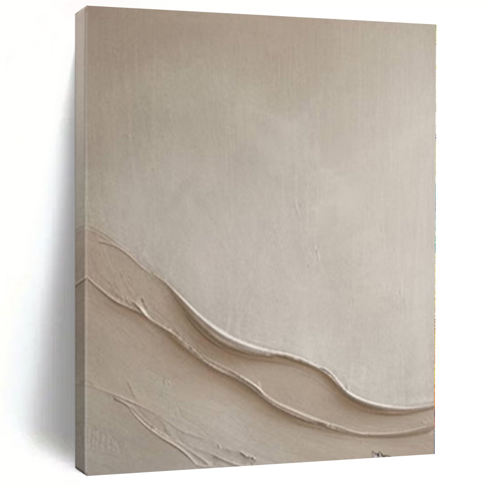 Beige Textured Wave Art, Nice for Minimalist Bedroom & Serene Yoga Studio LargeART1093