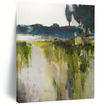 Load image into Gallery viewer, Green - Toned Abstract Landscape Painting, Suited for Nature - Lover’s Study &amp; Cozy Cottage Living Room LargeART1925
