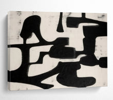 Load image into Gallery viewer, Bold Black and White Abstract Forms Abstract acrylic painting DLZ063
