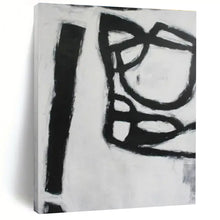 Load image into Gallery viewer, Black &amp; White Abstract Forms Painting, Perfect for Modern Gallery &amp; Monochrome Study LargeART1415
