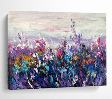 Load image into Gallery viewer, Purple &amp; Colorful Meadow Abstract - Dreamy Living Room or Bedroom Art LargeART1531

