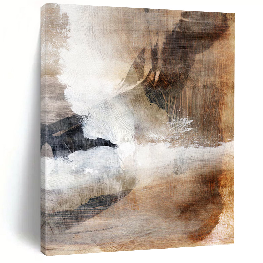 Textured Earth Tones – Brown, Gray, and White Layered Abstract DTP209