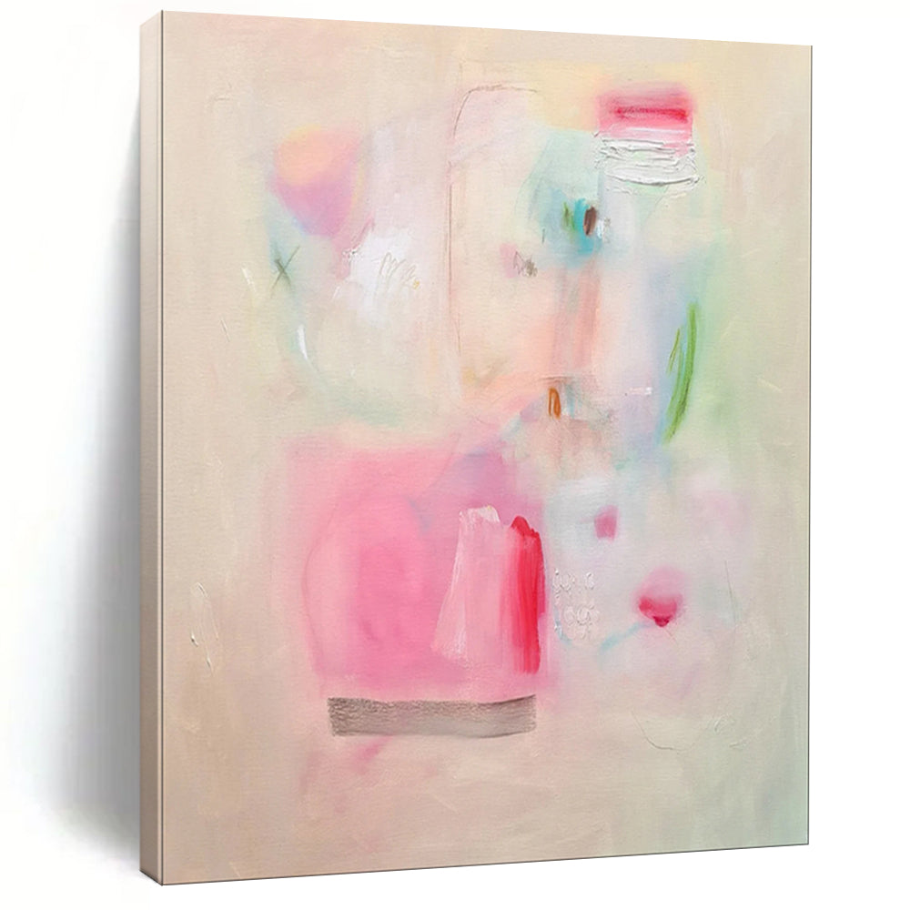 Soft Pastel Abstract Painting, Perfect for Minimalist Nursery & Calming Yoga Studio LargeART1854