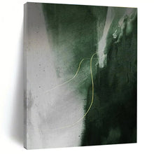 Load image into Gallery viewer, Green and Gray with Yellow Line Acrylic Art - Suited for Contemporary Bedroom &amp; Thoughtful Study LargeART0649
