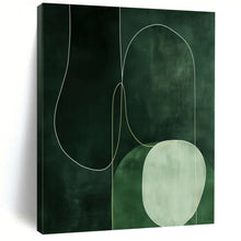 Load image into Gallery viewer, Green Geometric Abstract Art for Botanical - inspired Home Office &amp; Zen - like Spa Waiting Room LargeART0951
