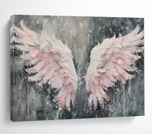 Load image into Gallery viewer, Pink Wings of Hope Hand-Painted Abstract Acrylic Art for Teen’s Room Inspiration LargeART1618
