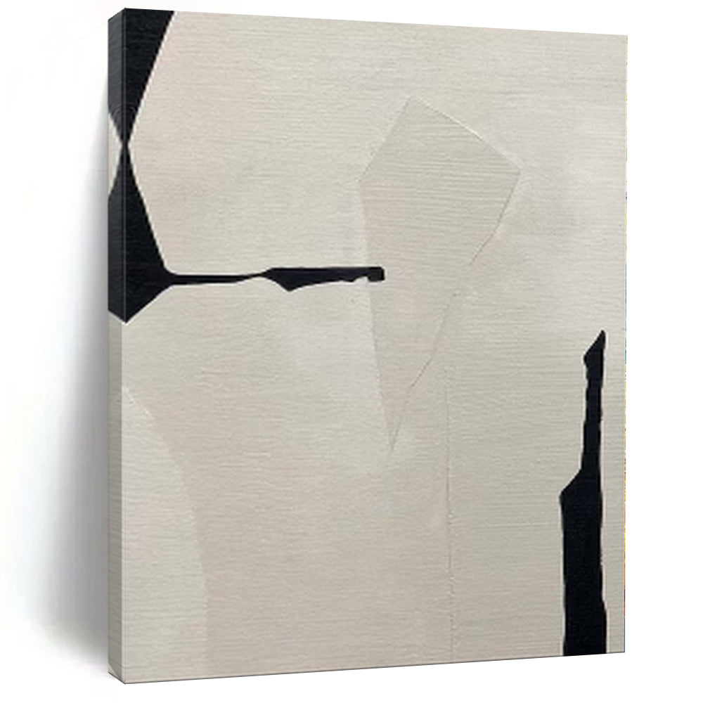 Large - Format Hand - painted Black & White Geometric Cut - out Acrylic Art for Modern Offices LargeART0146