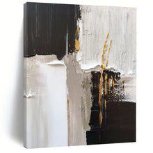 Load image into Gallery viewer, Oversized Black - White - Gold Abstract Art for Luxury Bedroom &amp; High - End Lounge LargeART0497
