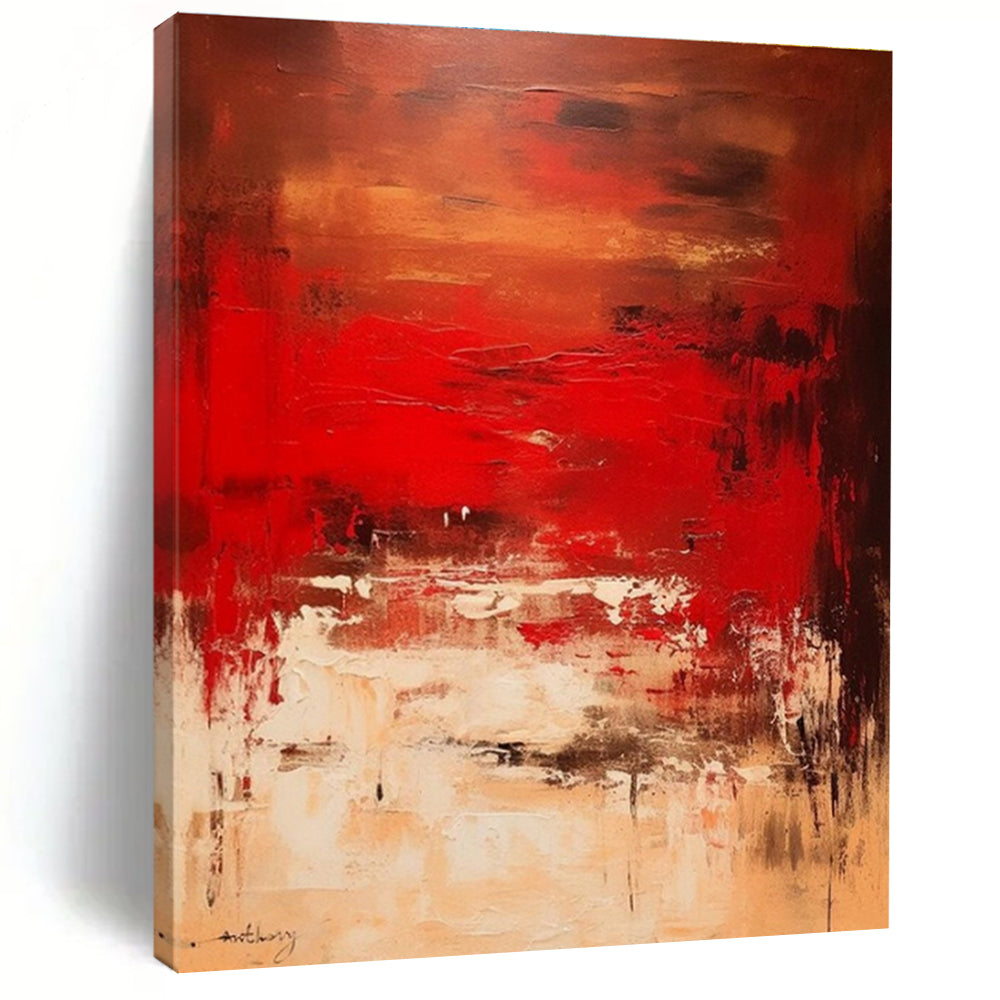Large Rich Red Abstract Art - Ideal for Dramatic Bedroom & Upscale Lounge LargeART0776