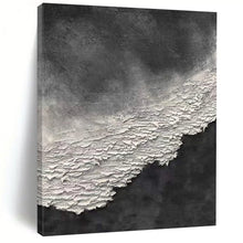 Load image into Gallery viewer, “Black and White Textured Cliff” – Thick, white textured “cliff” against a dark gray background. DTP339
