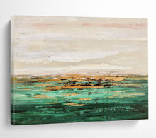 Load image into Gallery viewer, Earthy Tones Coastal Abstract Painting on Canvas - “Seaside Serenity” DKH644
