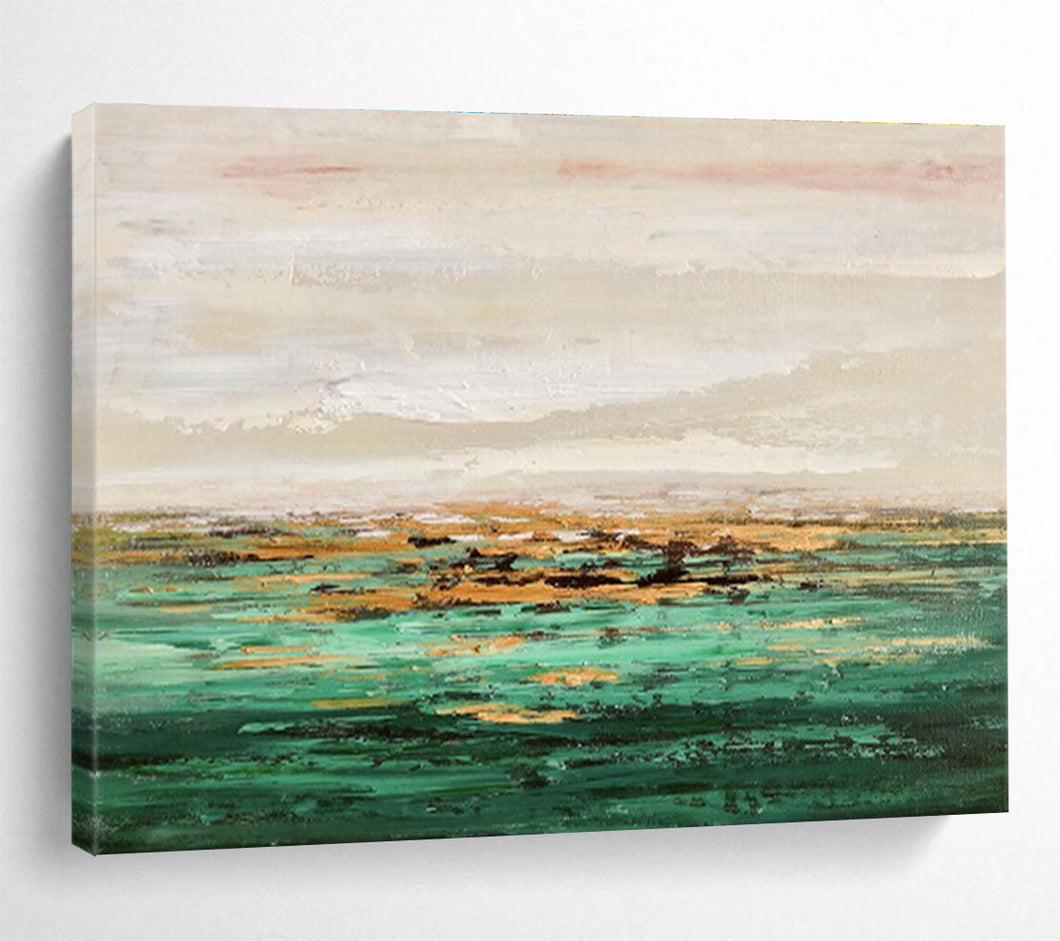 Earthy Tones Coastal Abstract Painting on Canvas - “Seaside Serenity” DKH644
