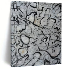 Load image into Gallery viewer, “Black and White Abstract Doodles” - Expressive Line Art on Canvas DKH1591
