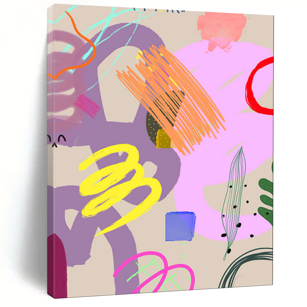 Pastel Abstract Playground Art, Suited for Minimalist Nursery & Light - Filled Reading Nook LargeART2008