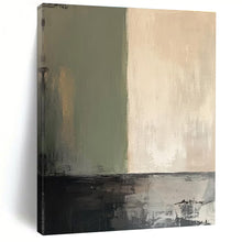 Load image into Gallery viewer, Custom Large Subtle Green - Beige Divide Art - Perfect for Minimalist Bedroom &amp; Serene Spa Retreat LargeART0785
