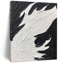 Load image into Gallery viewer, “Swirling Black &amp; White Impasto” – Thick black and white impasto, circular motion DTP398
