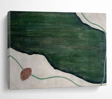 Load image into Gallery viewer, Green - White Abstract Landscape Painting on Canvas - “Nature’s Path” DKH610
