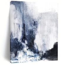 Load image into Gallery viewer, Blue - Gray Abstract Cityscape Abstract Canvas Painting, Ideal for Urban Apartment Living Room &amp; Modern Hotel Suite LargeART1132
