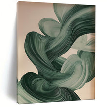 Load image into Gallery viewer, Green - Toned Flowing Ribbons Abstract Art, Suited for Modern Living Room &amp; Creative Studio LargeART1928
