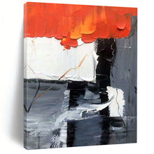 Load image into Gallery viewer, “Crimson Clash: Monochrome Drama” Abstract Painting on Canvas, Modern Office Accent DKH1058
