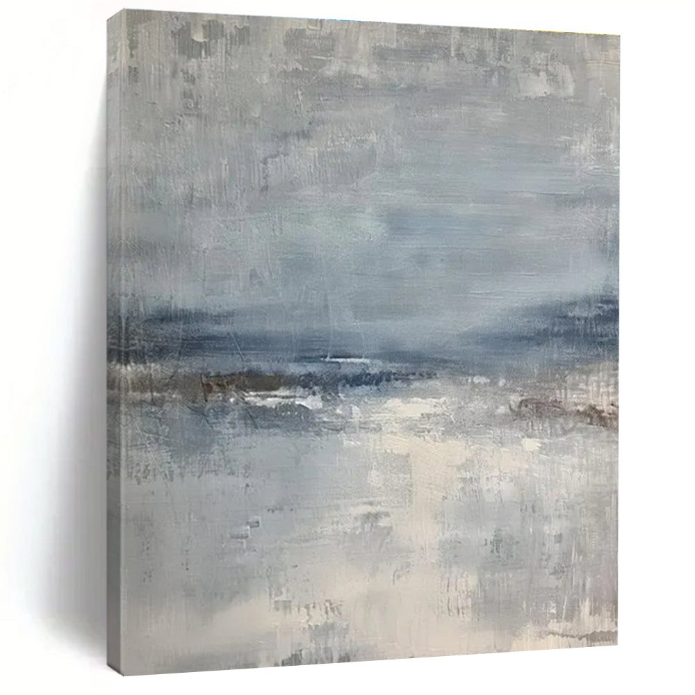 Blue - Gray Abstract Horizon Art for Coastal Home & Serene Office LargeART0860