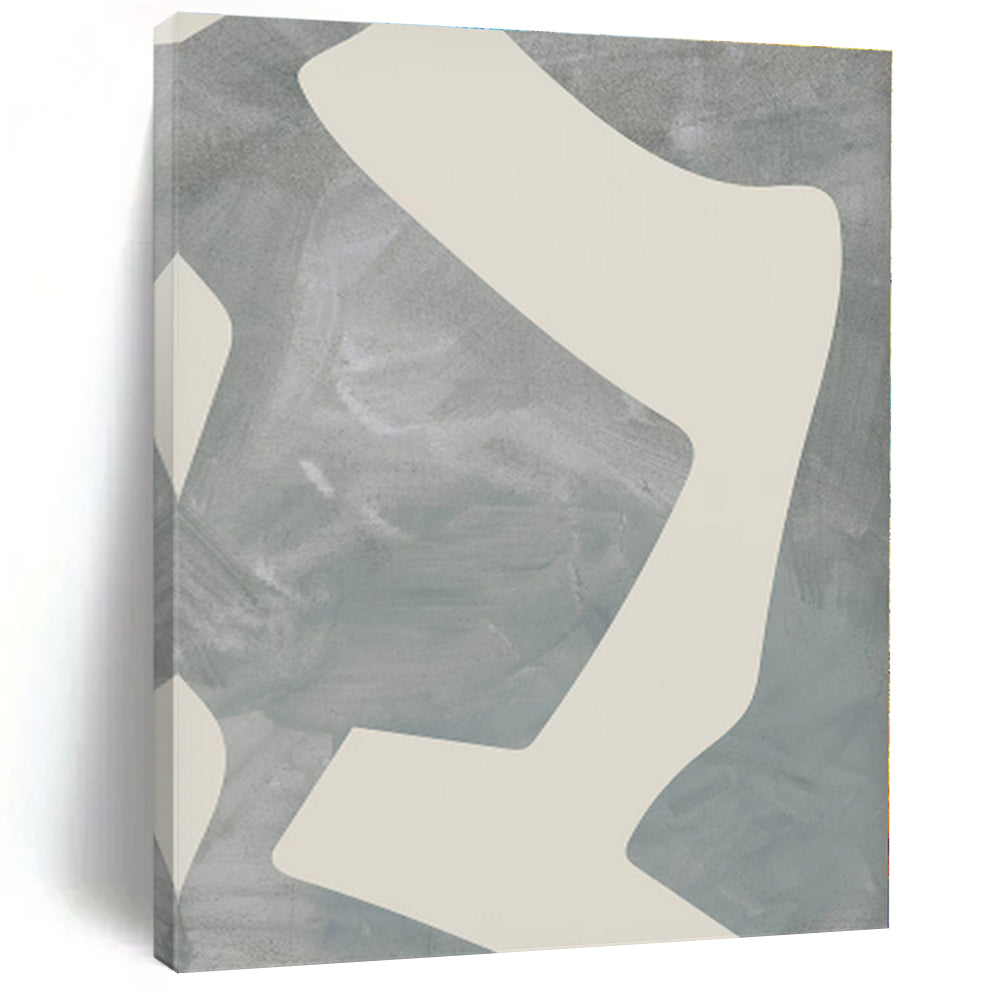 Large - Format Gray - White Geometric Art for Modern Office & Minimalist Home LargeART0436
