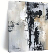 Load image into Gallery viewer, Oversized Gray - Black Abstract Art for Minimalist Study &amp; Modern Living Room LargeART0501
