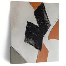 Load image into Gallery viewer, “Geometric Shapes in Orange and Black” – Minimalist Abstract with Bold Color Blocks DTP111
