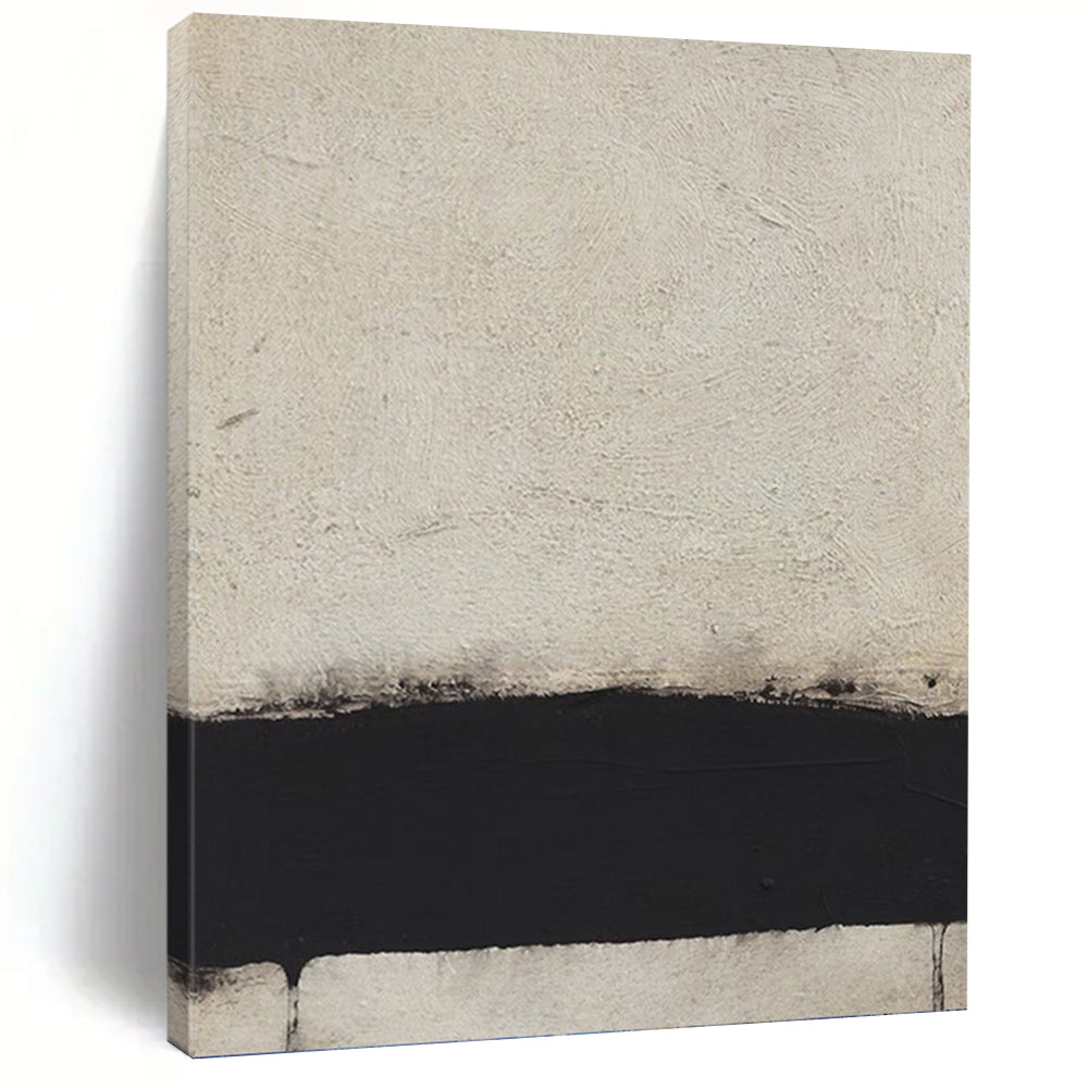“Minimalist Black and White” - Monochromatic Abstract Art on Canvas DKH1419