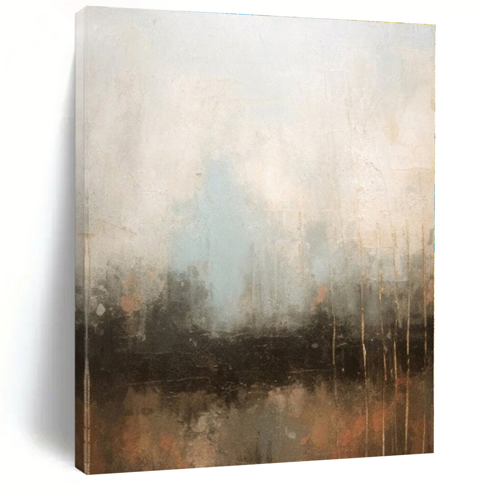 Large - Format Blue - Gray Abstract Mist Art for Modern Bedroom & Spa Retreat LargeART0450