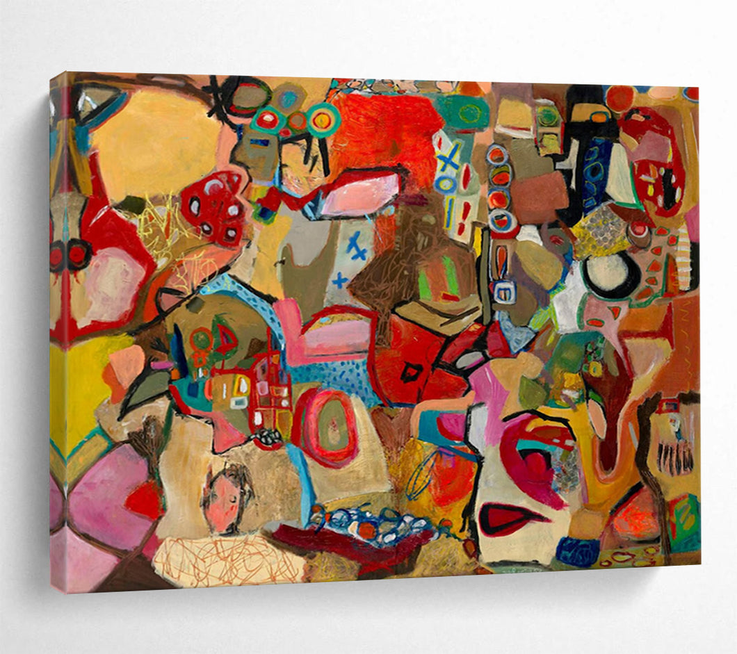 “Colorful Abstract Gathering” - Eclectic Abstract Acrylic, Good for Community Space and Living Room DLZ240