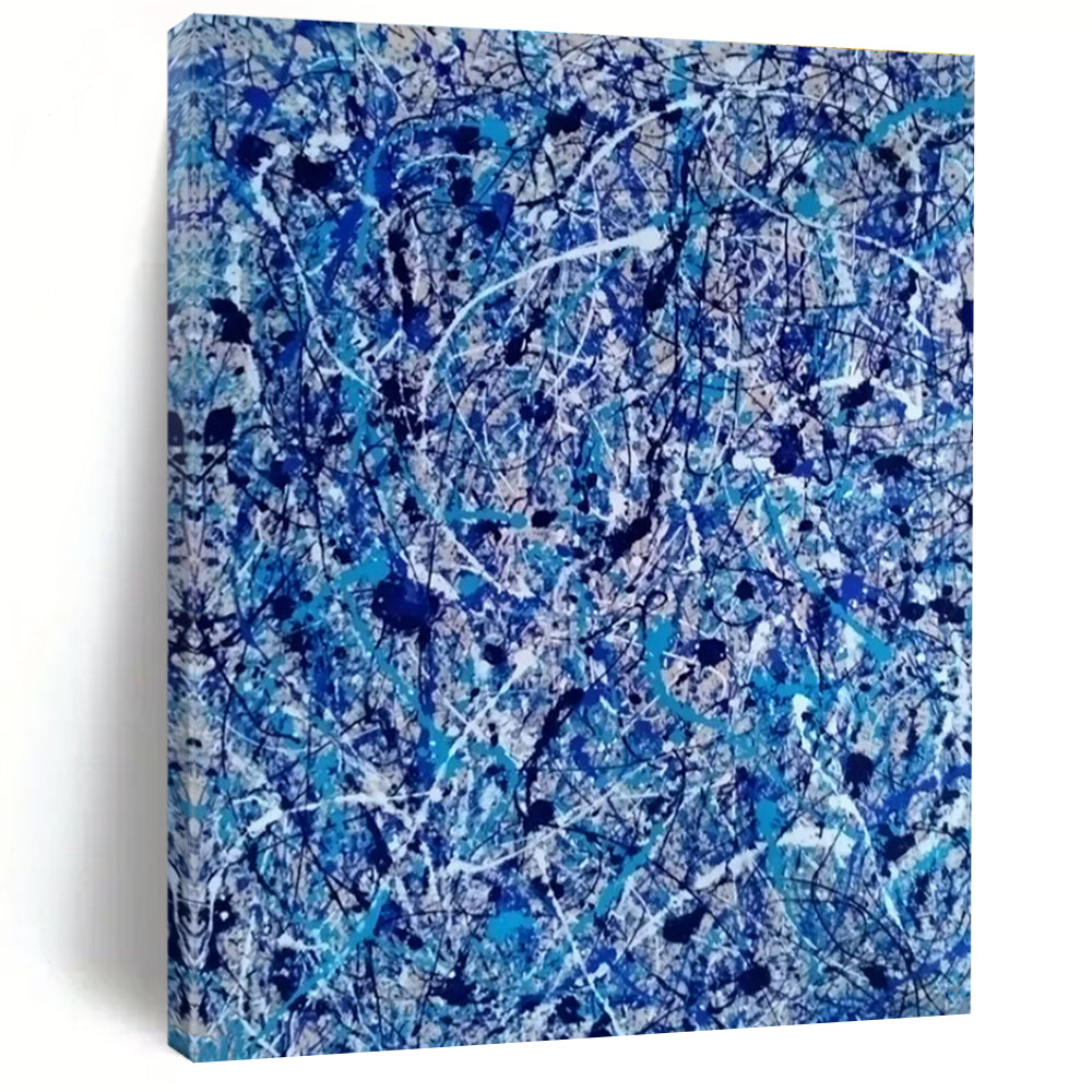 Blue - White Splatter Art for Creative Studio & Eclectic Lounge LargeART0886