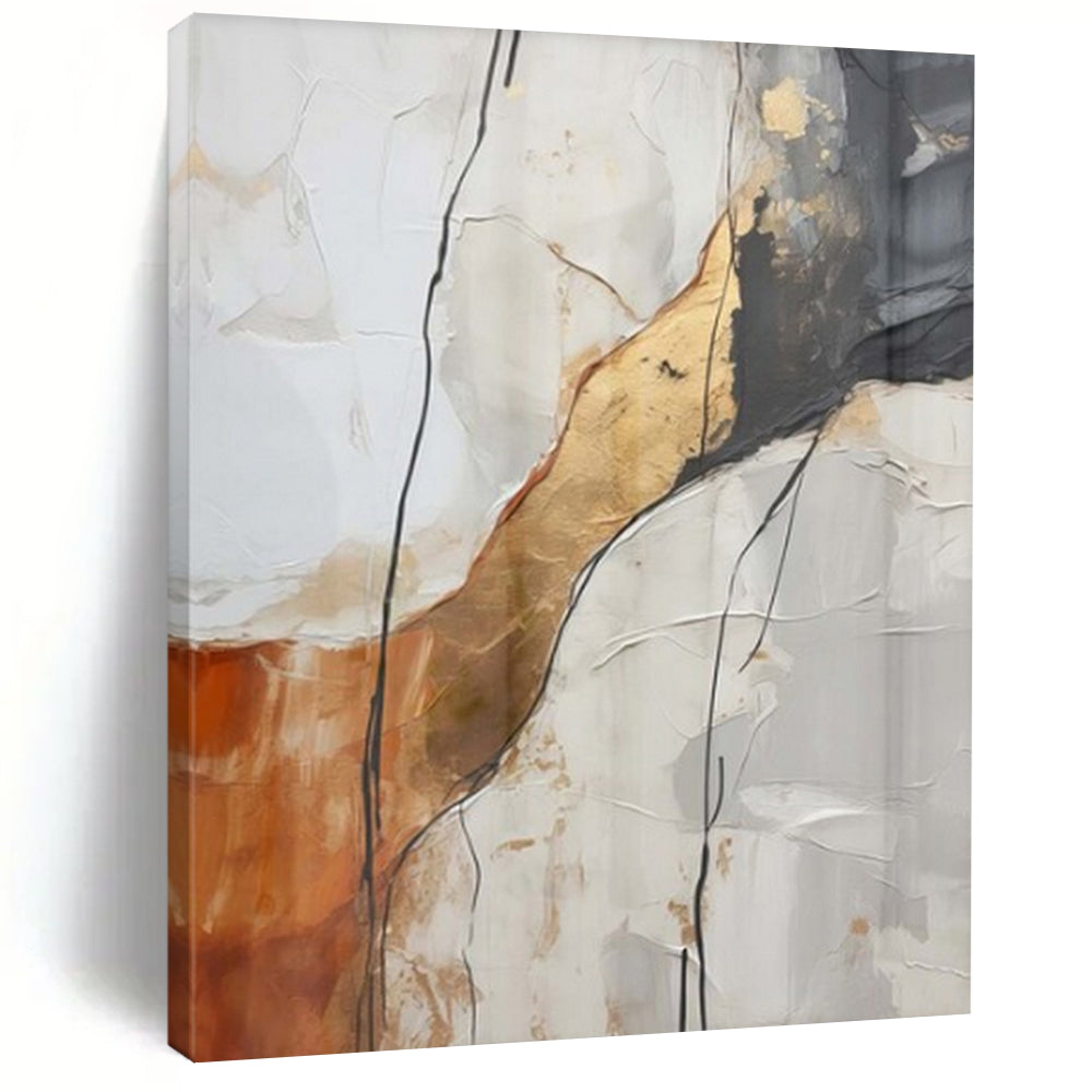 Textured Earth - Tone Abstract Acrylic Art, Suited for Rustic Home & Art Gallery LargeART1046