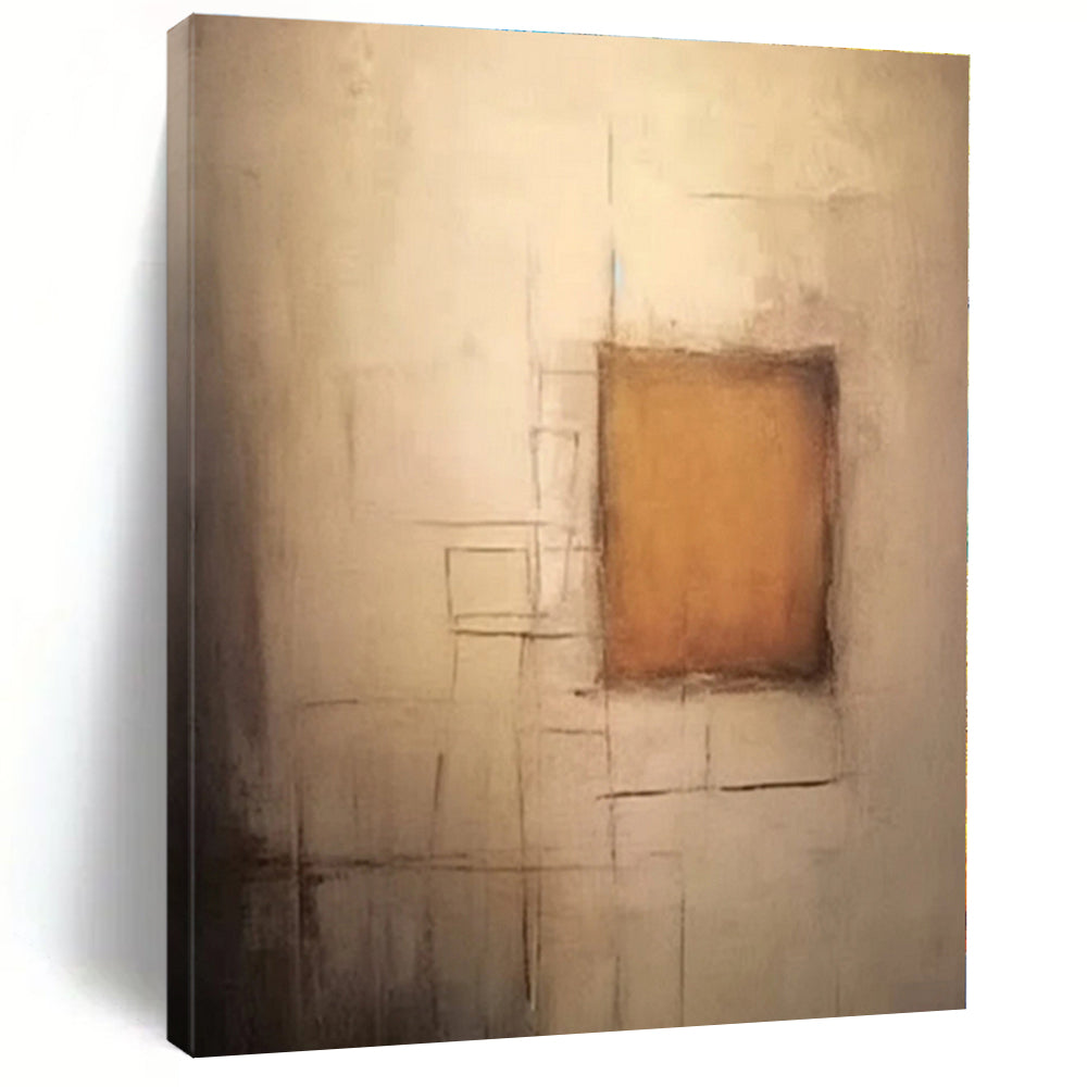 Minimalist Brown Square Acrylic Art - Ideal for Bedroom & Study Room Display LargeART0535