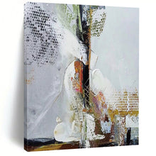 Load image into Gallery viewer, “Mixed Impressions” – Gray - Toned Textured Abstract Acrylic with Dot Details DTP043
